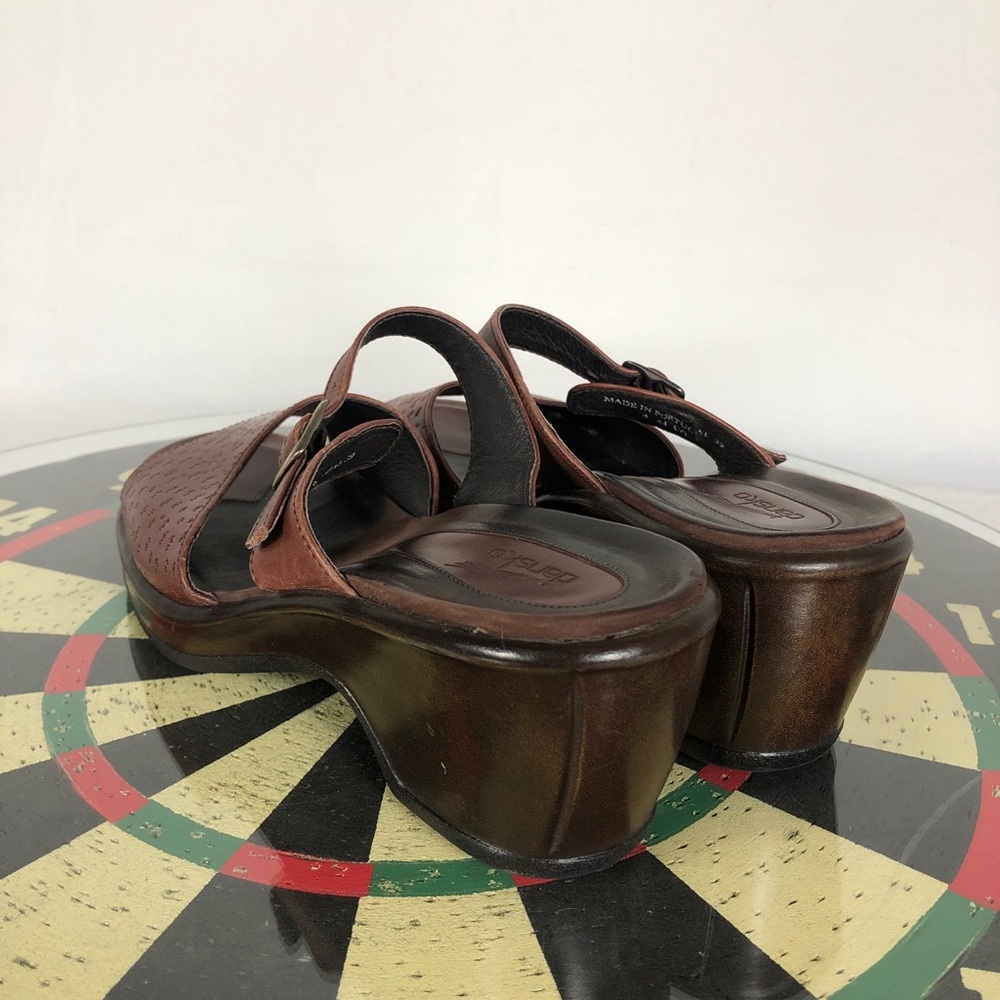 Dansko Sandals Women’s Size 39 Brown Tooled Leather Strappy Comfort Clogs Nurse. - Picture 4 of 11